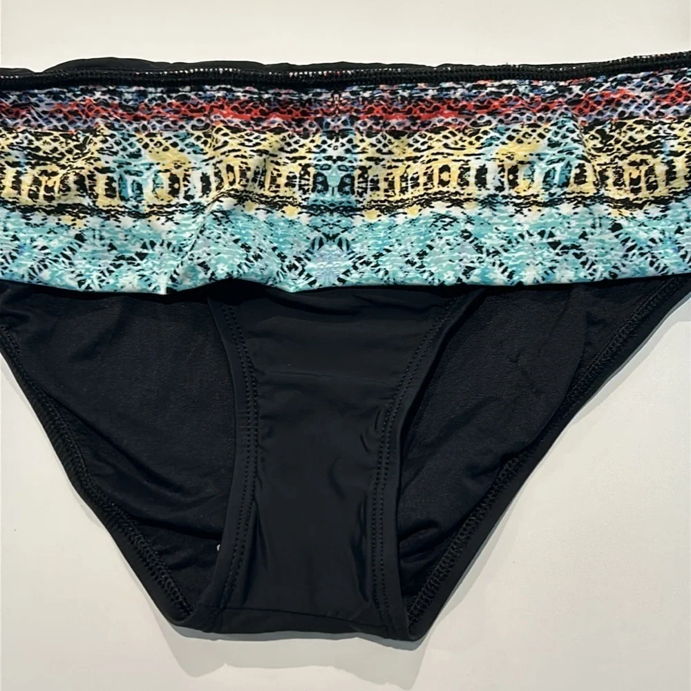 Athena Black multi bikini swim bottom size 6